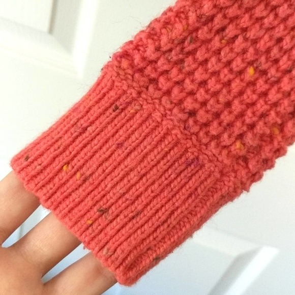 a.n.a Speckled Wool Blend Cable & Waffle Knit Sweater Hot Pink Small - Picture 7 of 10